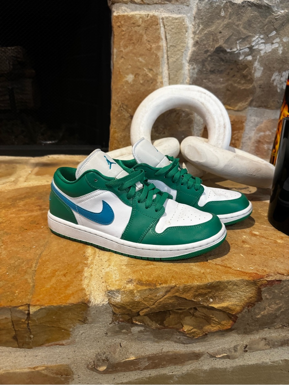 Nike Low-Top Sneakers in Green, White and Blue Swoosh